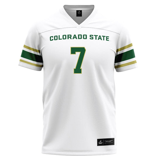 Colorado State - NCAA Football : Jordan Lessard - White Football Jersey-0