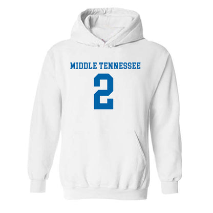 MTSU - NCAA Women's Soccer : Hannah Murphy - White Replica Shersey Hooded Sweatshirt