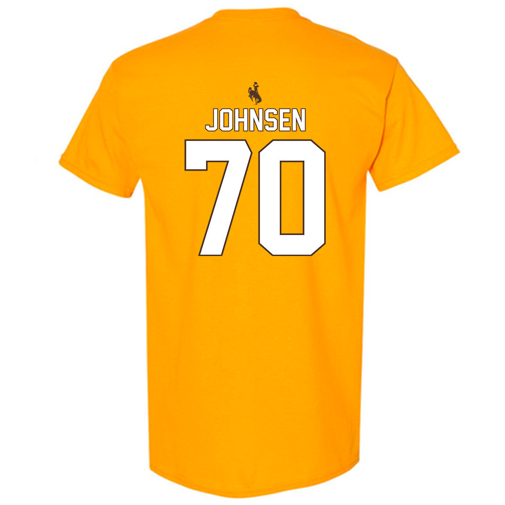 Wyoming - NCAA Football : Rex Johnsen - Gold Classic Shersey Short Sleeve T-Shirt