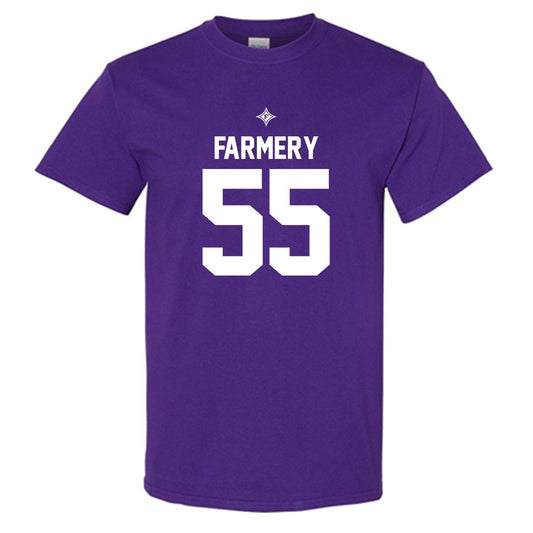 Furman - NCAA Football : Griffin Farmery - Purple Replica Shersey Short Sleeve T-Shirt