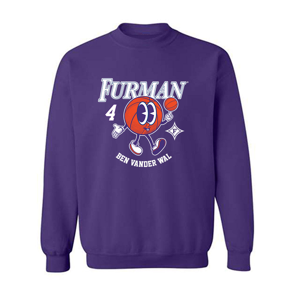 Furman - NCAA Men's Basketball : Ben Vander Wal - Purple Fashion Sweatshirt