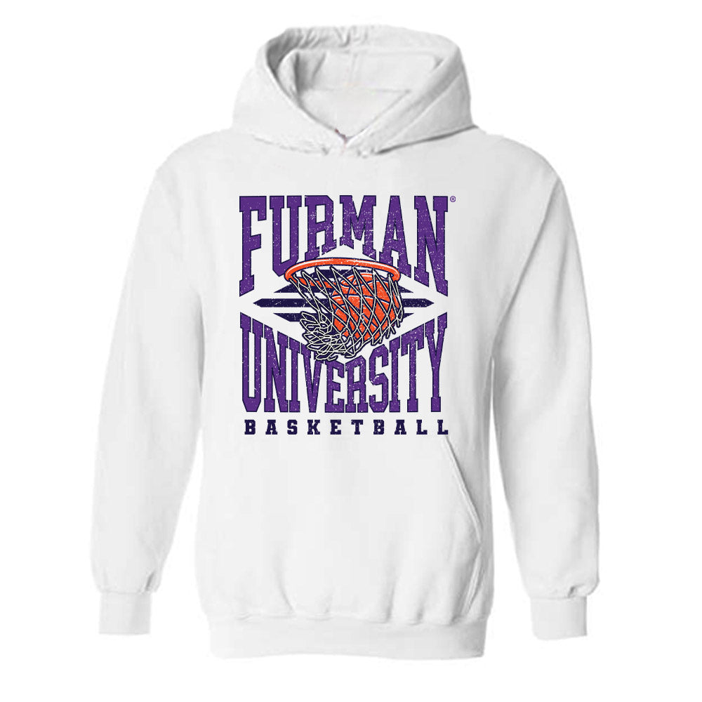 Furman - NCAA Women's Basketball : Jaelyn Acker - White Sport Hooded Sweatshirt