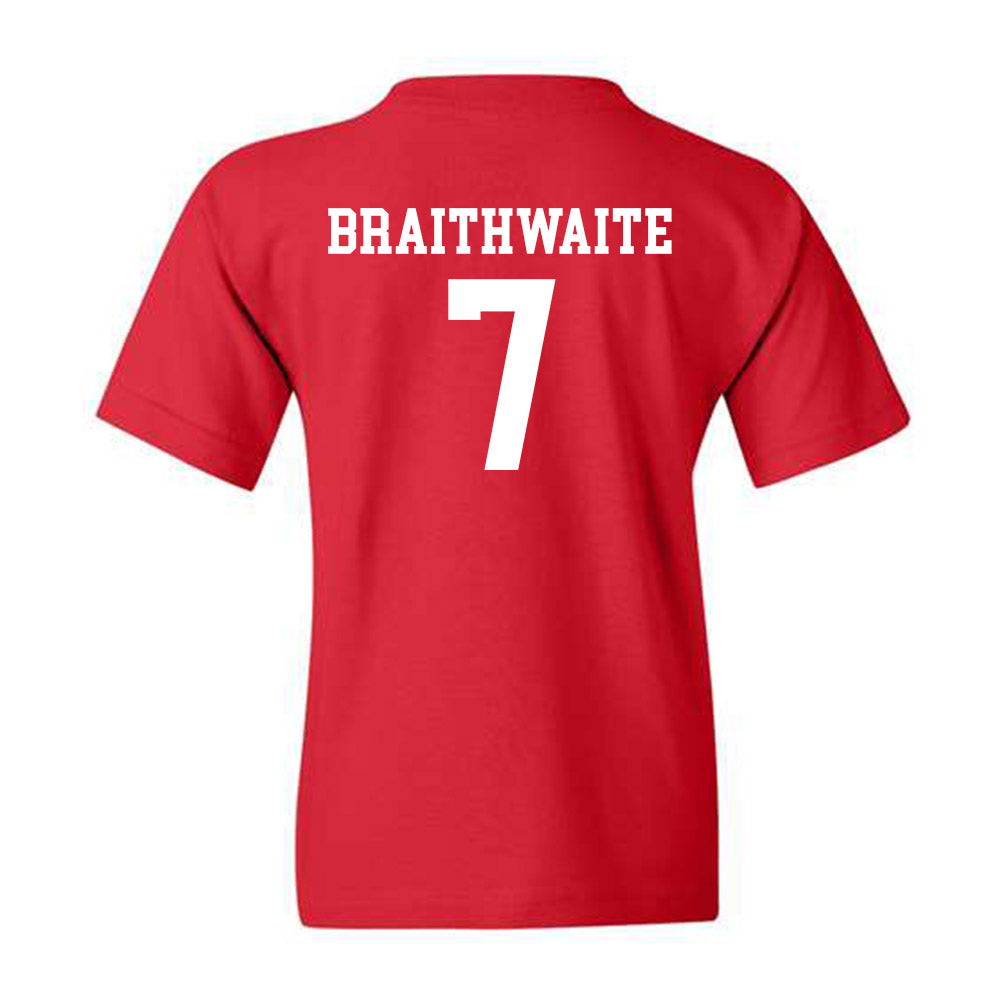 Rutgers - NCAA Football : Dylan Braithwaite - Red Classic Shersey Youth T-Shirt