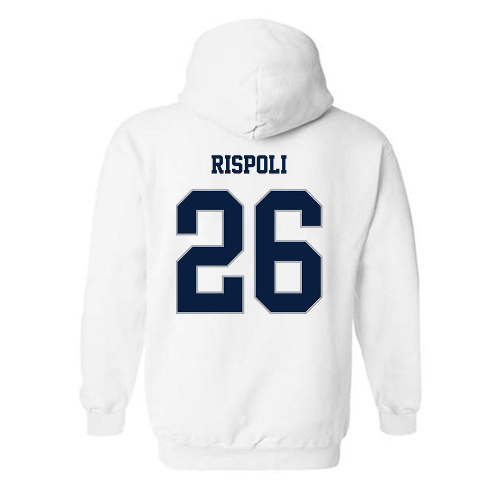 Monmouth - NCAA Men's Lacrosse : Brandon Rispoli - White Replica Shersey Hooded Sweatshirt
