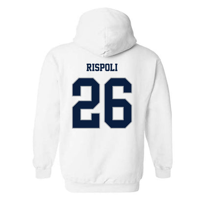 Monmouth - NCAA Men's Lacrosse : Brandon Rispoli - White Replica Shersey Hooded Sweatshirt