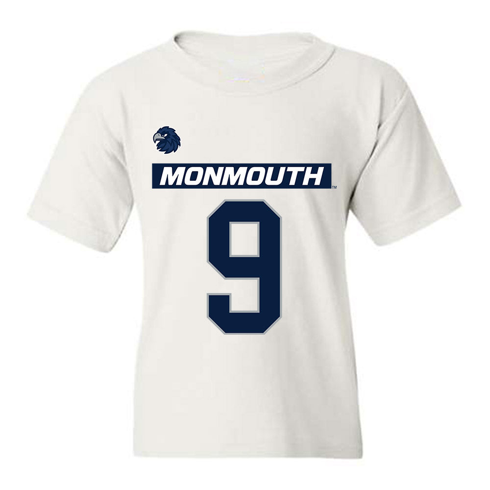 Monmouth - NCAA Men's Lacrosse : Nicholas Teets - White Replica Shersey Youth T-Shirt