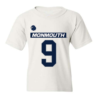 Monmouth - NCAA Men's Lacrosse : Nicholas Teets - White Replica Shersey Youth T-Shirt