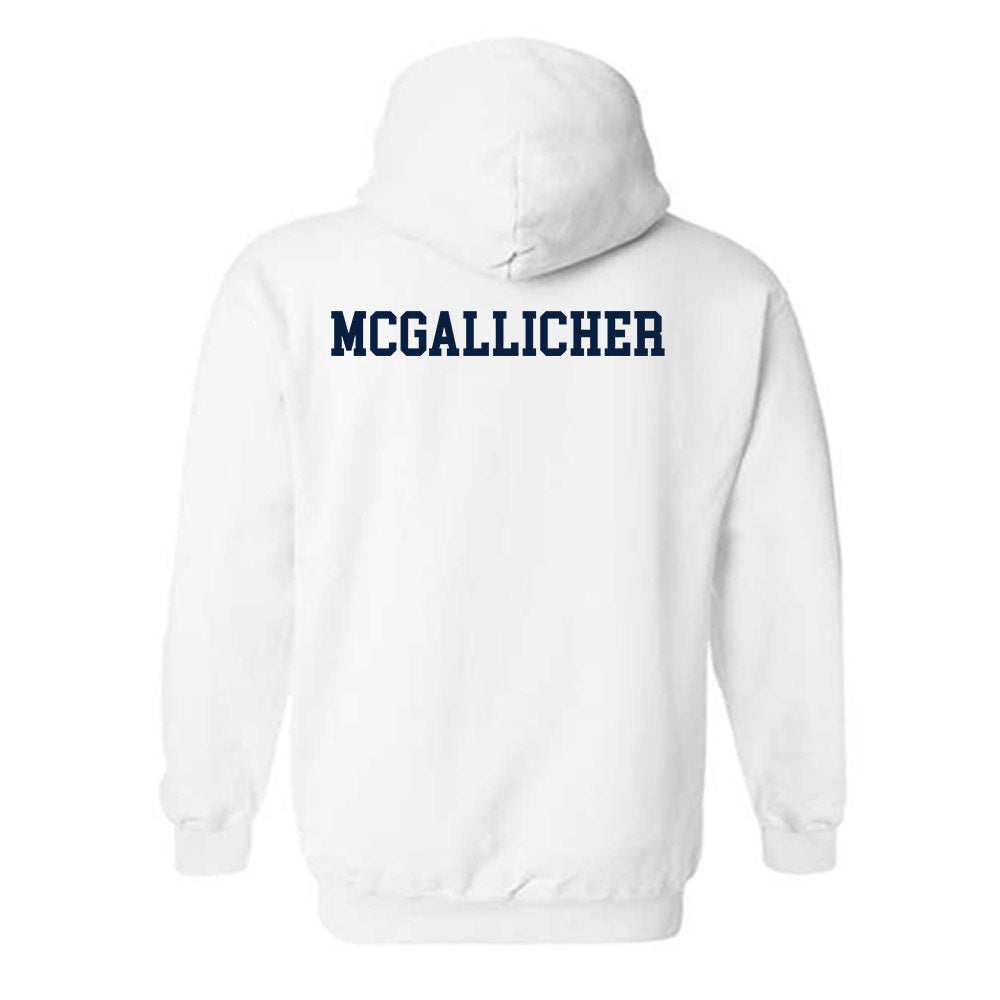 Monmouth - NCAA Men's Track & Field : Landon McGallicher - White Classic Shersey Hooded Sweatshirt
