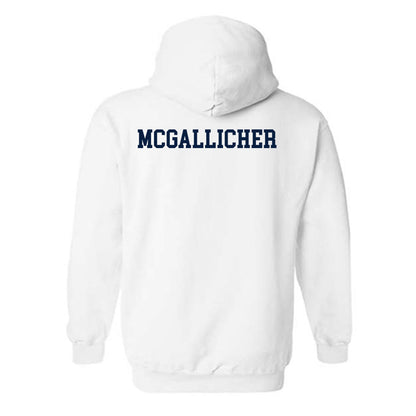 Monmouth - NCAA Men's Track & Field : Landon McGallicher - White Classic Shersey Hooded Sweatshirt