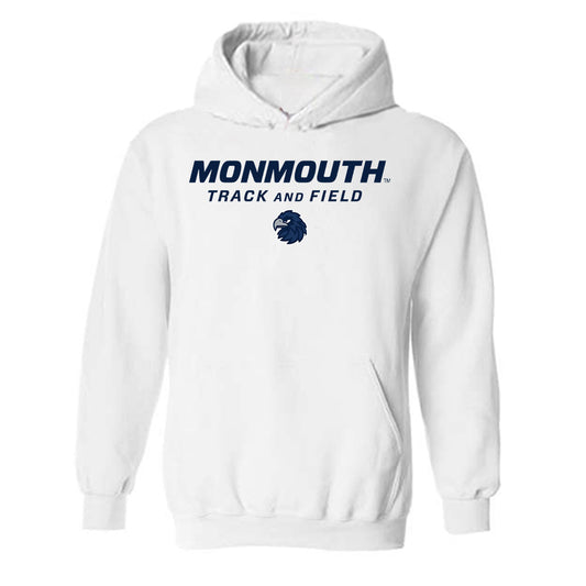 Monmouth - NCAA Men's Track & Field : Thomas Schulz - White Classic Shersey Hooded Sweatshirt