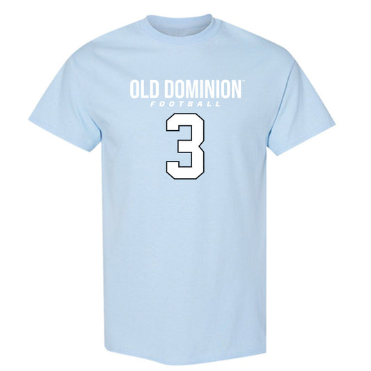 Old Dominion - NCAA Football : Mario Easterly - Light Blue Replica Short Sleeve T-Shirt
