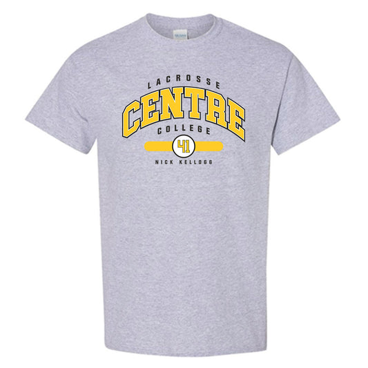 Centre College - NCAA Lacrosse : Nick Kellogg - Grey Classic Fashion Shersey Short Sleeve T-Shirt