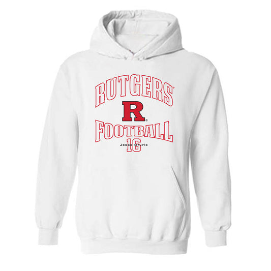 Rutgers - NCAA Football : Jesse Ofurie - White Classic Fashion Shersey Hooded Sweatshirt