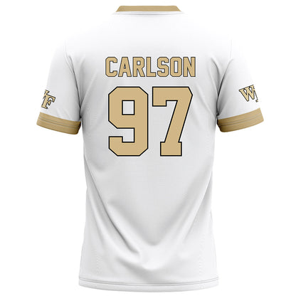 Wake Forest - NCAA Football : Caleb Carlson - White Jersey
