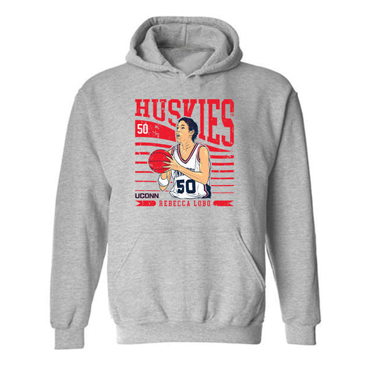 UConn - Women's Basketball Legends - Rebecca Lobo - Hooded Sweatshirt Individual Caricature