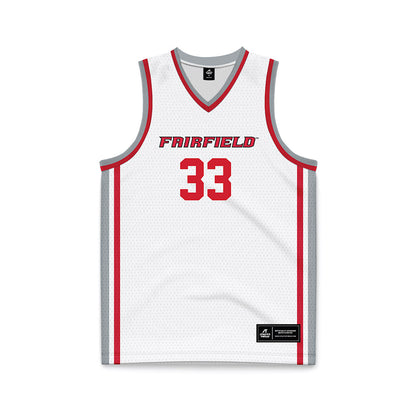 Fairfield - NCAA Men's Basketball : Peyton Smith - Basketball Jersey White