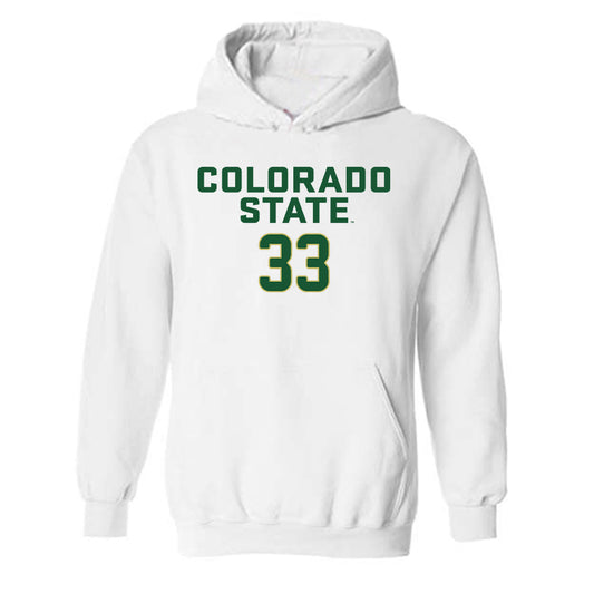 Colorado State - NCAA Women's Volleyball : Kekua Richards - White Replica Shersey Hooded Sweatshirt