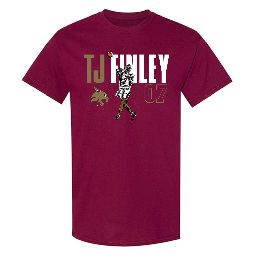 Texas State - NCAA Football : Tj Finley - Hooded Sweatshirt Individual Caricature