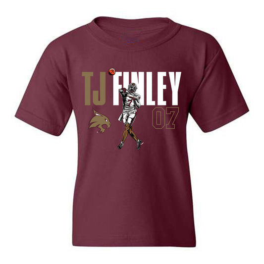 Texas State - NCAA Football : Tj Finley - Individual Caricature Youth T-Shirt