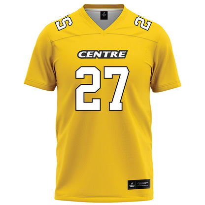 Centre College - NCAA Football : Austin Gentile - Gold Football Jersey