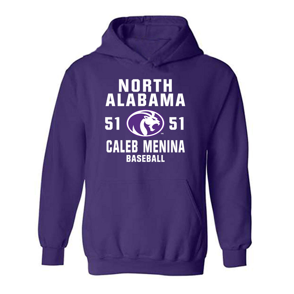 North Alabama - NCAA Baseball : Caleb Menina - Hooded Sweatshirt Classic Shersey
