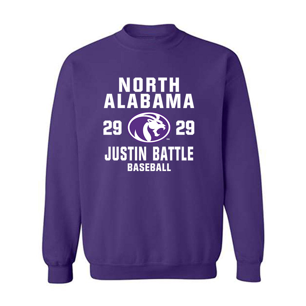 North Alabama - NCAA Baseball : Justin Battle - Crewneck Sweatshirt Classic Shersey