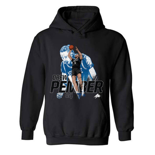 UNC Asheville - NCAA Men's Basketball : Drew Pember - Hooded Sweatshirt Individual Caricature