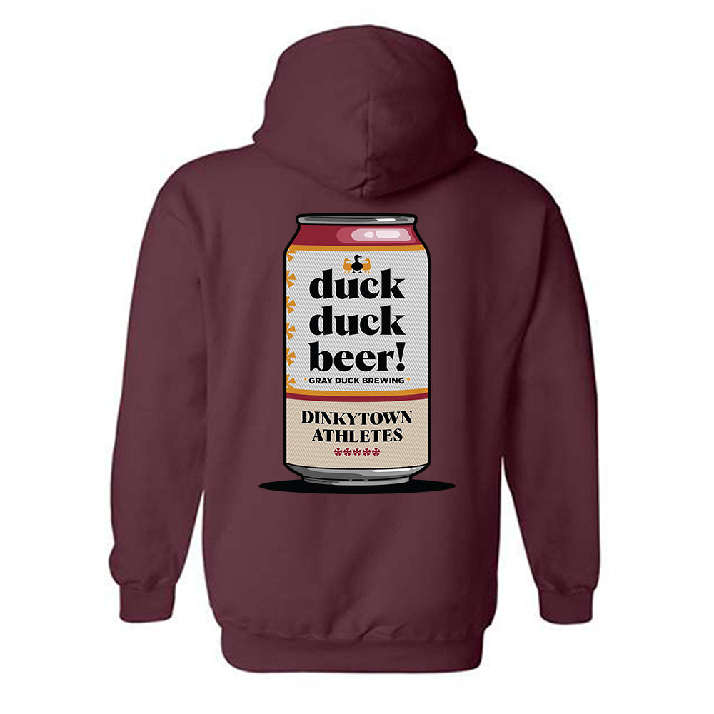 Dinkytown Athlete x Duck Duck : Maroon - Hooded Sweatshirt