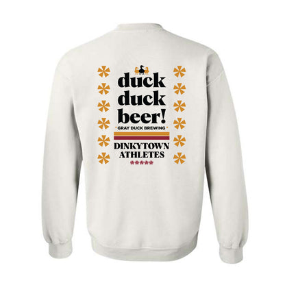 Dinkytown Athlete x Duck Duck: White - Crewneck Sweatshirt
