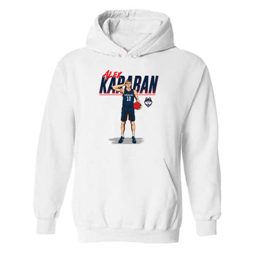 UConn - NCAA Men's Basketball : Alex Karaban - Hooded Sweatshirt Individual Caricature