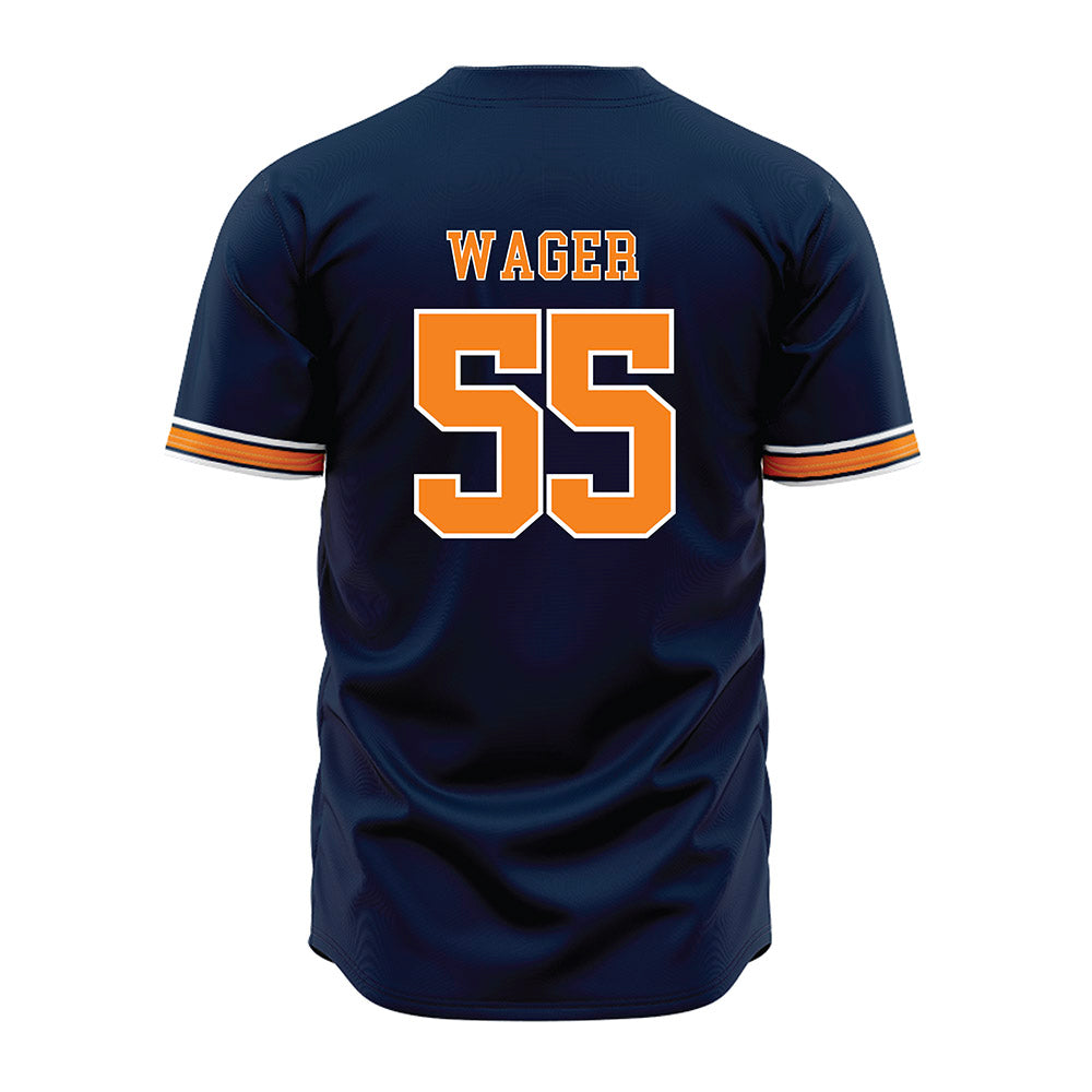 UT Martin - NCAA Baseball : Zach Wager - Baseball Jersey Blue Baseball Jersey