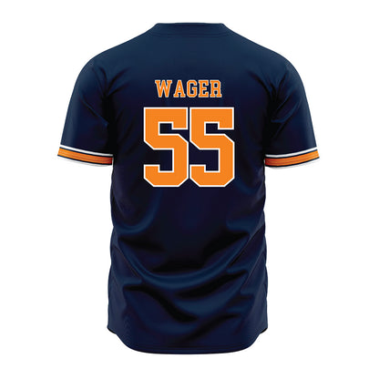 UT Martin - NCAA Baseball : Zach Wager - Baseball Jersey Blue Baseball Jersey