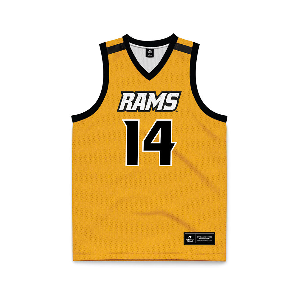 VCU - NCAA Men's Basketball : Connor Odom - Basketball Jersey Gold