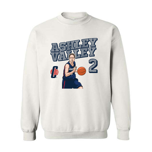 UConn - Women's Basketball Legends : Ashley Valley - Crewneck Sweatshirt Individual Caricature