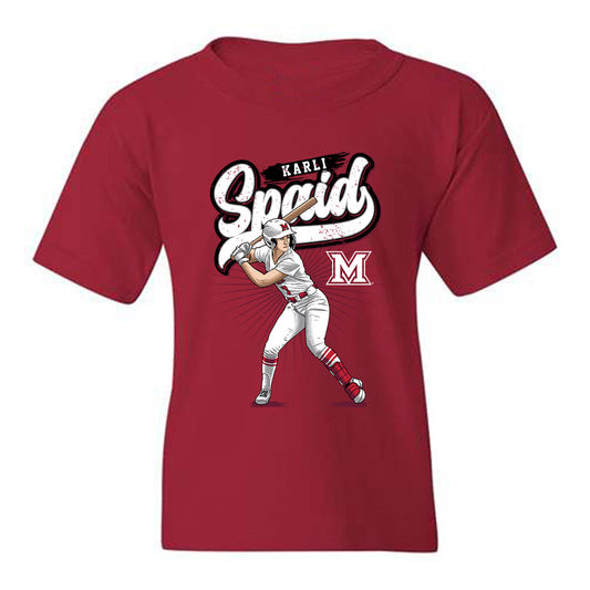 Miami of Ohio - Softball Alumni : Karli Spaid - Youth T-Shirt Individual Caricature