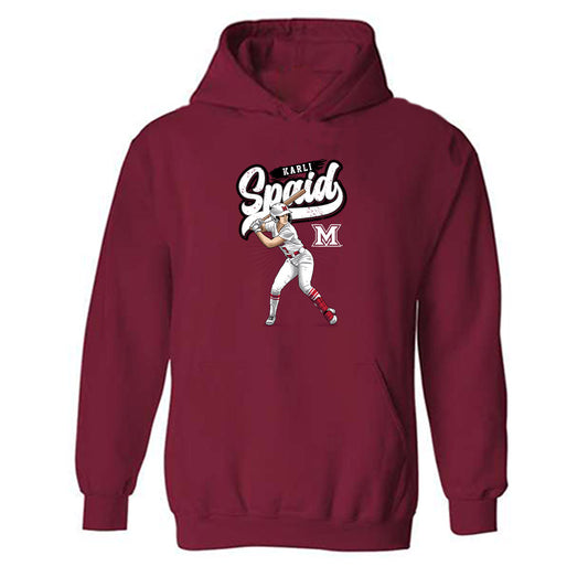 Miami of Ohio - Softball Alumni : Karli Spaid - Hooded Sweatshirt Individual Caricature