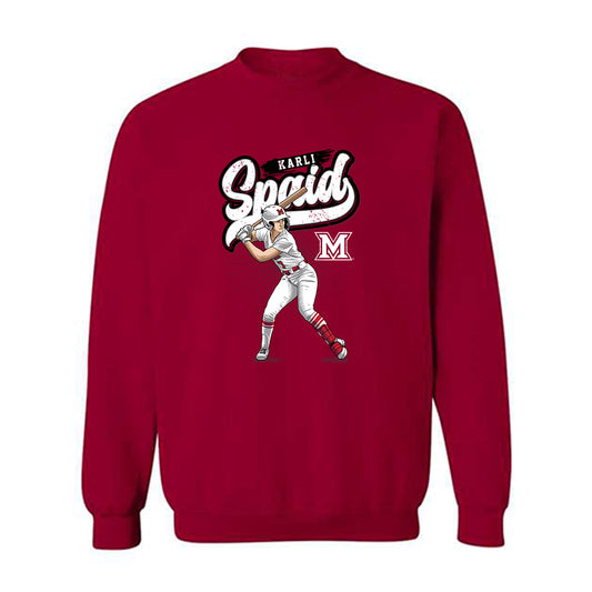 Miami of Ohio - Softball Alumni : Karli Spaid - Crewneck Sweatshirt Individual Caricature