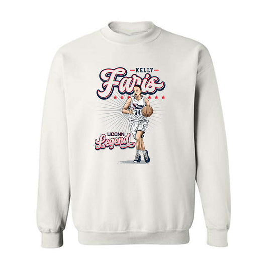 UConn - Women's Basketball Legends : Kelly Faris - Crewneck Sweatshirt Individual Caricature