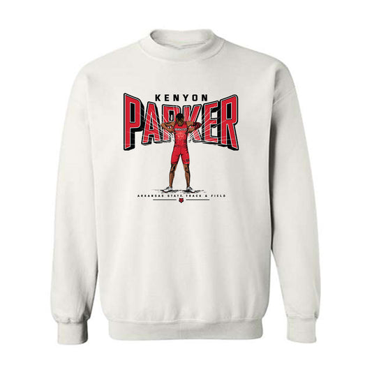 Arkansas State - NCAA Men's Track & Field : Kenyon Parker - Crewneck Sweatshirt Individual Caricature