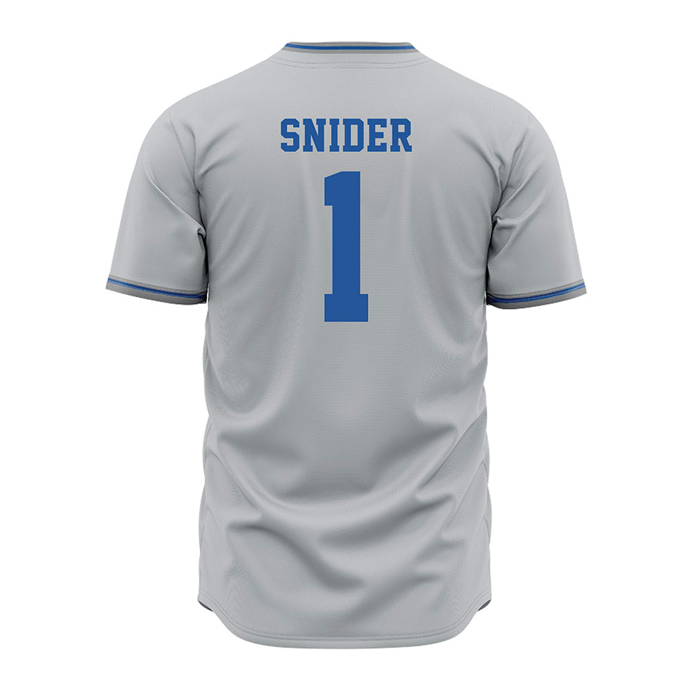 MTSU - NCAA Baseball : Grant Snider - Baseball Jersey Grey