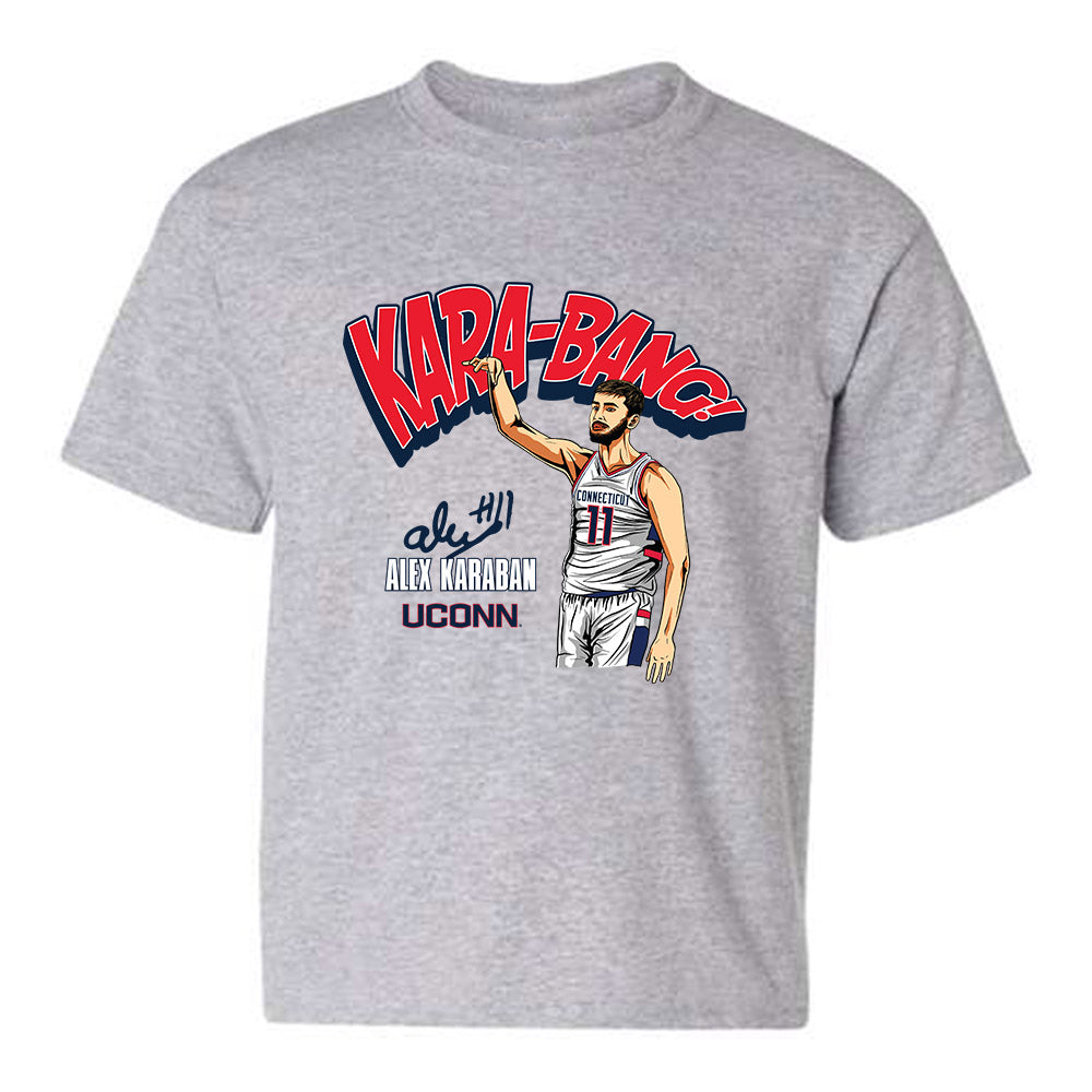 UConn - NCAA Men's Basketball : Alex Karaban - Youth T-Shirt Individual Caricature