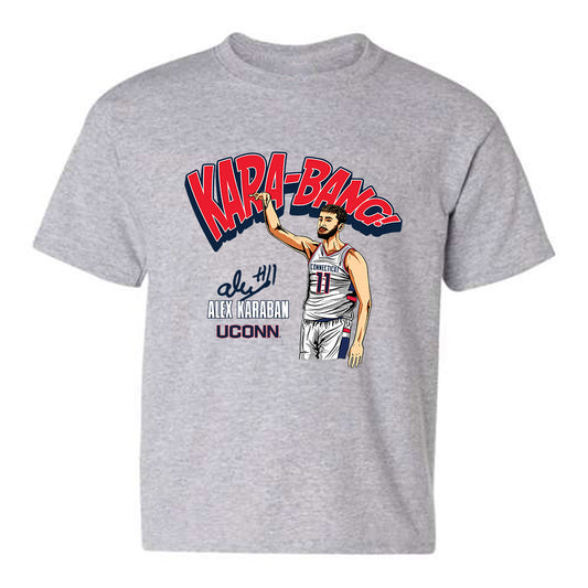 UConn - NCAA Men's Basketball : Alex Karaban - Youth T-Shirt Individual Caricature