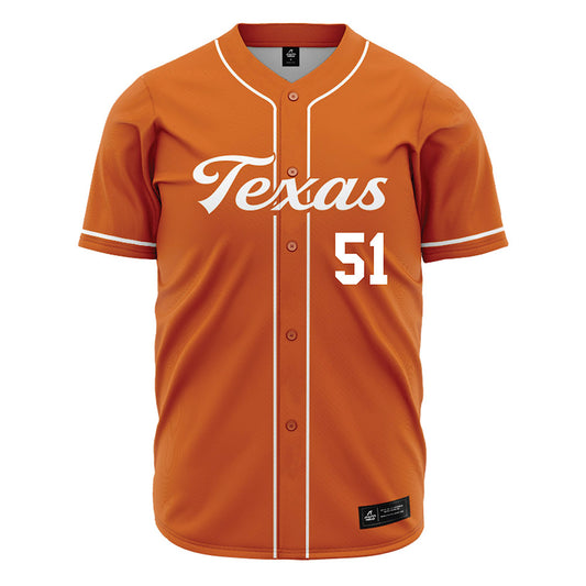 Texas - NCAA Baseball : Seth Werchan - Baseball Jersey Orange