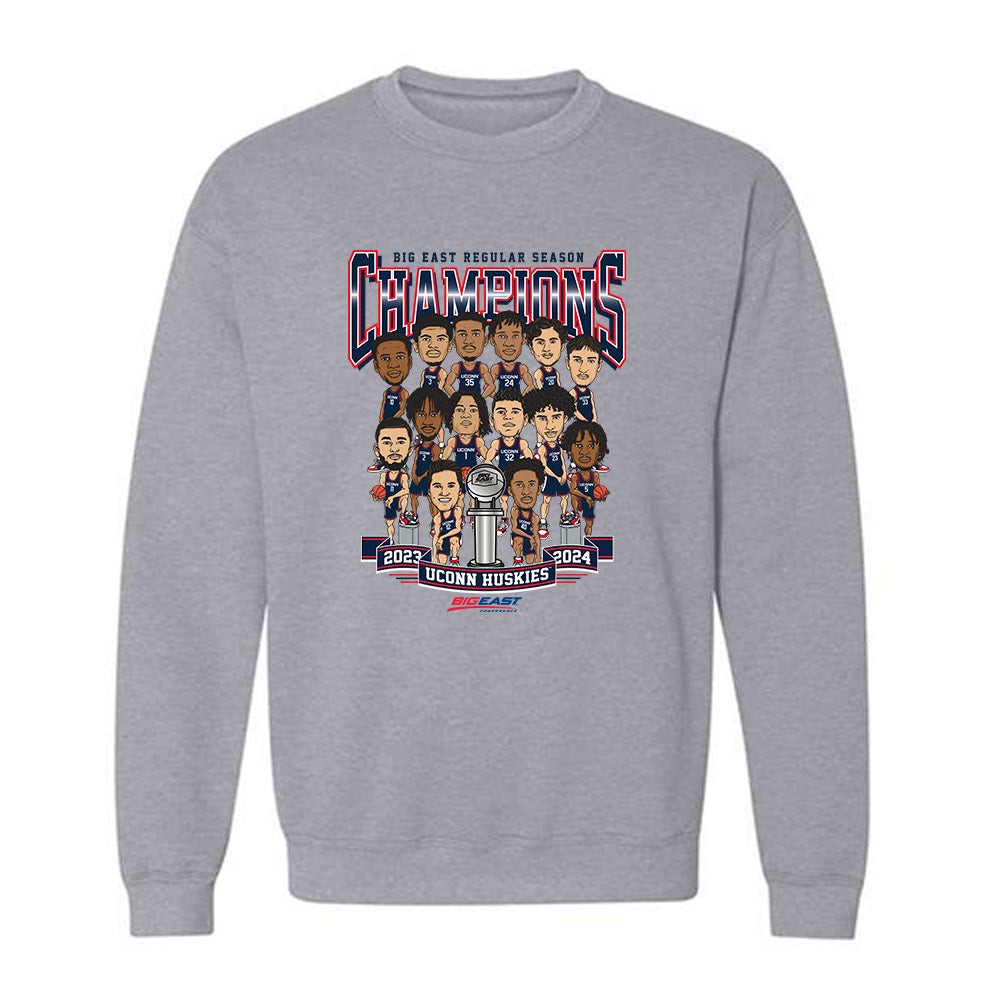 UConn - NCAA Men's Basketball : Big East Champs - Crewneck Sweatshirt Team Caricature