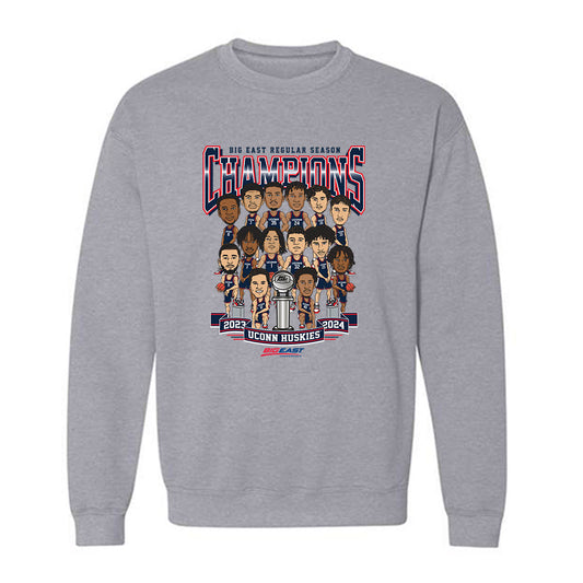 UConn - NCAA Men's Basketball : Big East Champs - Crewneck Sweatshirt Team Caricature