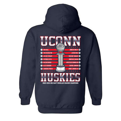 UConn - NCAA Men's Basketball : Big East Champs - Hooded Sweatshirt Roster Shirt