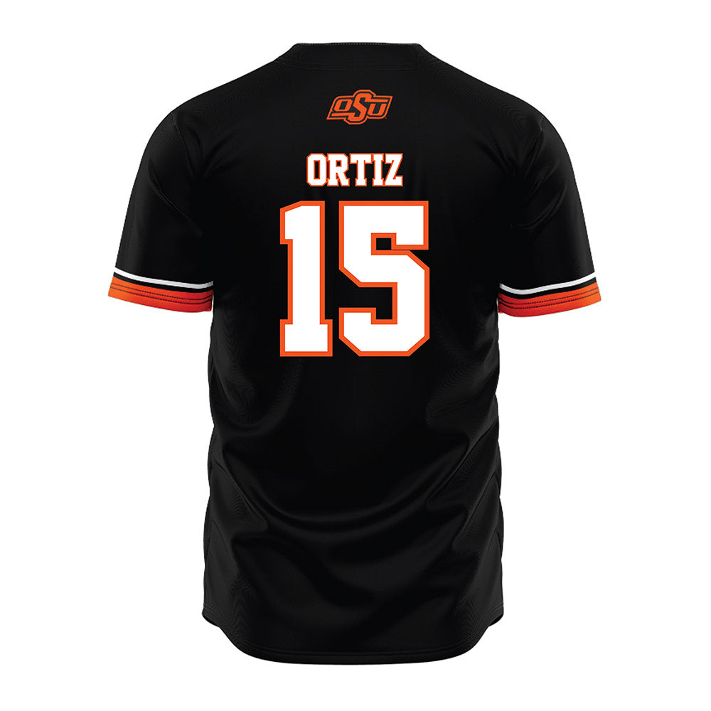 Oklahoma State - NCAA Baseball : Avery Ortiz - Baseball Jersey Black