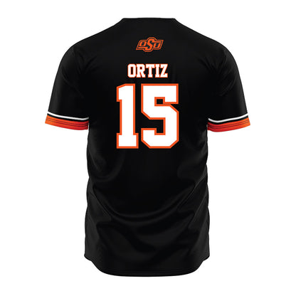 Oklahoma State - NCAA Baseball : Avery Ortiz - Baseball Jersey Black