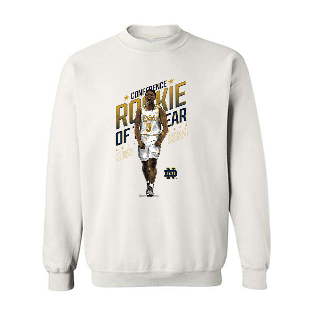 Notre Dame - NCAA Men's Basketball : Markus Burton - Crewneck Sweatshirt Individual Caricature