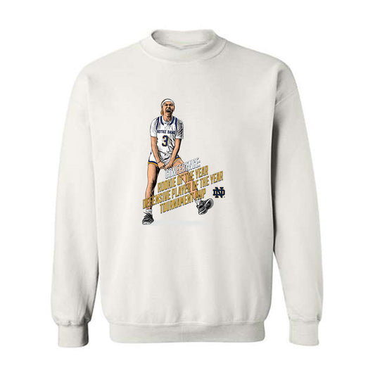 Notre Dame - NCAA Women's Basketball : Hannah Hidalgo - Crewneck Sweatshirt Individual Caricature